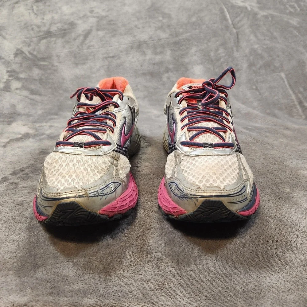 Brooks Shoes Womens 10 Gray Pink Sneakers Road Running Adreneline GTS 14 - Picture 6 of 10